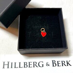 Hillberg  Berk double-sided heart pendant charm Red pink Rose gold tone